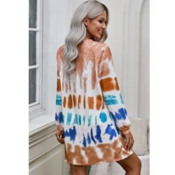 Waterschic Tie Dye Sweatshirt Dress Pink & Blue - Picture 2 of 11